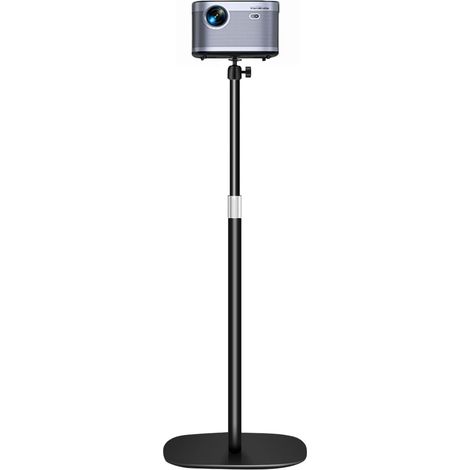Support de projecteur, support rotatif à 360°, hauteur réglable de 76,2 à 127 cm, support universel compatible avec projecteur, appareil photo, webcam, alliage d'acier au carbone, noir mat