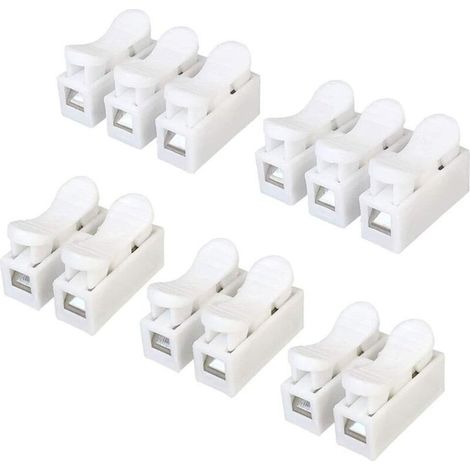 62 Pièces Set de Connecteurs à Ressort, Connecteur Fil Ressort Rapide, Terminal Rapide Autobloquant, Type Presse le Connecteur de Câble Rapide, Bornier de Connecteur de Fil (CH2 / CH3) (1/5)
