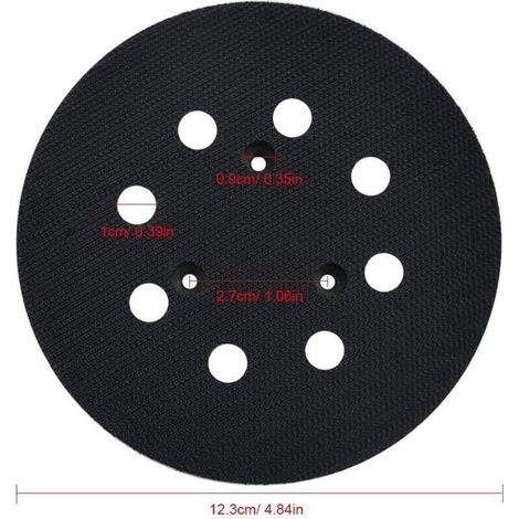 Plateau de Ponçage Makita 125mm Disques de Ponçage à 8 Trous Patin Ponceuse Makita 5 Pouces pour Makita BO 5010, 5030, 5031, 5041, DeWalt DW420, DW421, Porter Cable 390, 382, 343(Noir),SEMAket (1/3)