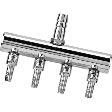 Vanne de régulation de débit d'air pour aquarium en acier inoxydable, raccord 8 mm vers 4 mm (4 voies) (1/5)