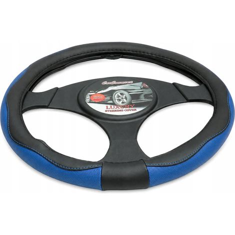Lenkradbezug für Autos 37-39 cm, blau, Öko-Leder (1/3)