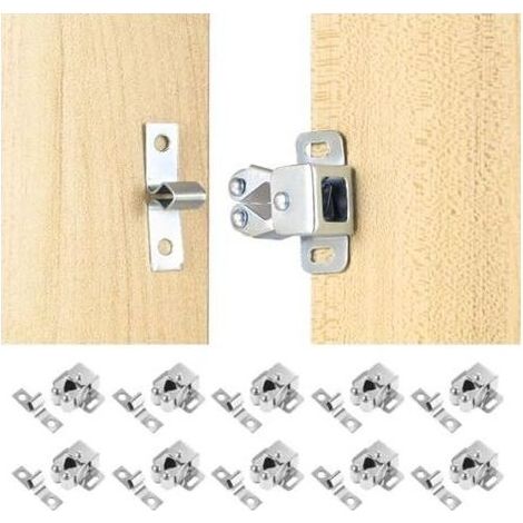 10 Pcs Loquet Porte à Double Rouleau, verrous quincaillerie de portes et loquets bille pour porte placard armoire, caravane, meubles, penderie, etc., avec vis - (1/5)