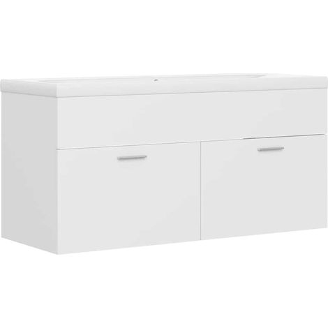 Maison Exclusive - Armoire d'évier avec lavabo intégré Blanc Aggloméré (1/5)