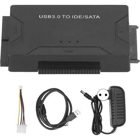 Online Store Convertisseur USB 3.0 vers IDE SATA, Kit d'adaptateur de disque dur externe, câble 2,5 pouces/3,5 pouces, prise 100-240VEU (1/4)
