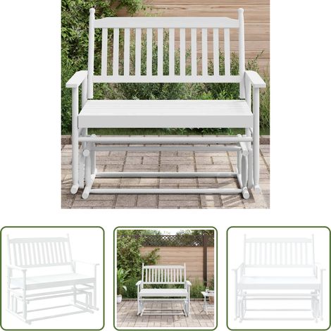 vidaXL Banc de jardin - Banc balancelle blanc 118x70x104,5 cm bois massif de peuplier (1/5)