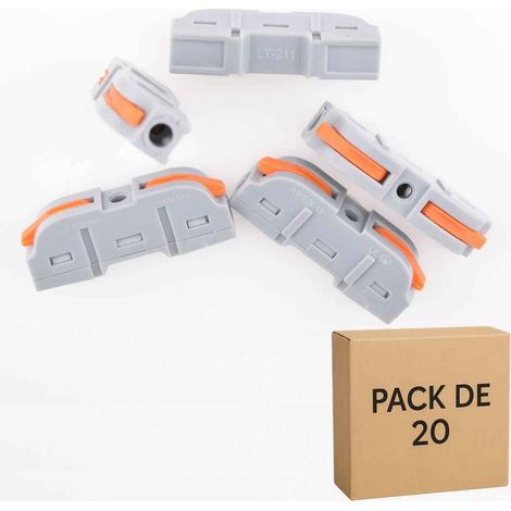 20 Bornes de Raccordement à Levier en ligne (1 entrée / 1 sorties), 32A - LT-211 (1/5)