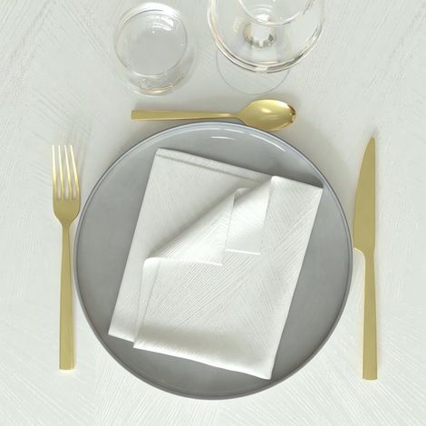 Lot de 3 serviettes 45x45 cm LUXURY blanc, par Soleil d'Ocre