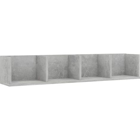 Maison Exclusive - CD-Wandregal Betongrau 100x18x18 cm Holzwerkst (1/5)