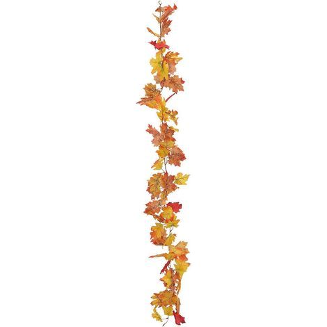Couronne de feuilles d'érable artificielles à suspendre pour décoration, 1 pièce, guirlande de vigne pour Halloween (1/5)