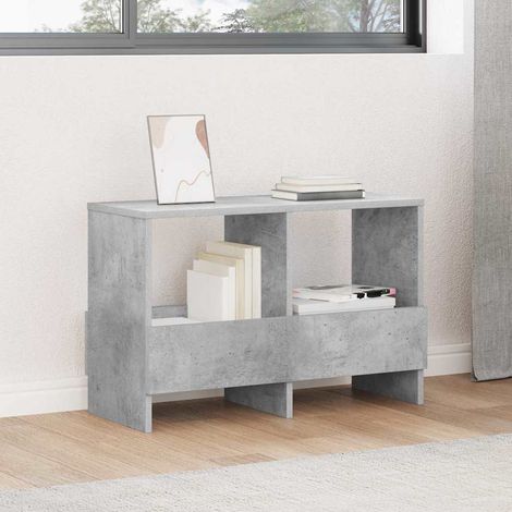 vidaXL Scaffale per riviste Grigio cemento 68,5 x 30 x 45 cm