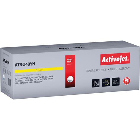Toner Activejet ATB-248YN pour imprimantes Brother  compatible avec Brother TN248Y  qualité supérieure  1 000 pages  jaune.