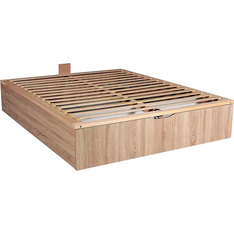 Rete letto contenitore 140 x 190 cm con contenitori Naturale chiaro - SALITA di YSMÉE (1/5)
