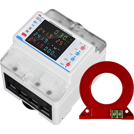 Disjoncteur intelligent Tuya WiFi, protecteur de réenclenchement automatique, compteur de puissance 3P4W, interrupteur triphasé avec plusieurs protections, calendrier de synchronisation, fonctions de  (1/5)