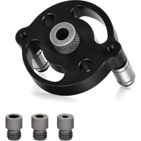 Localisateur de forage 3 trous, poinçon droit,gabarit de forage Outil de positionnement de menuiserie Guidage de forage réglable Localisateur de 6/8/10 mm (1/5)