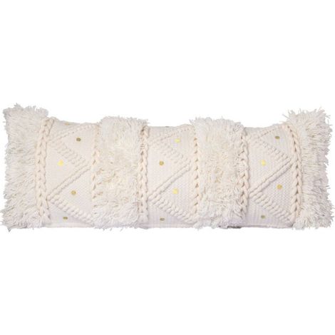 Coussin Tissé à la Main "Bohist" 35x95cm Crème (1/3)