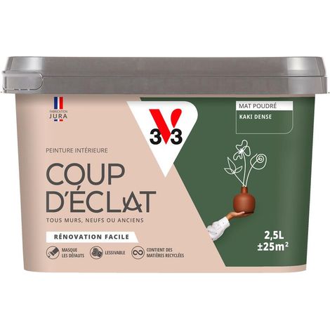 Peinture murale intérieure Coup d'Éclat® V33 Kaki dense Mat Poudré 2,5L (1/4)