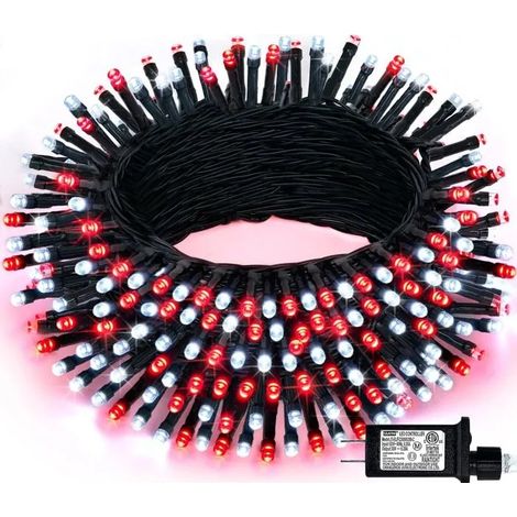 Guirlande lumineuse - ULISEM - 200 LED - 20M - 8 modes - Rouge et blanc - Décoration Noël (1/5)