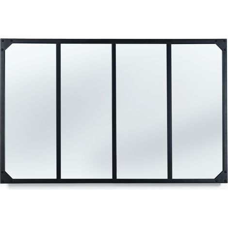 Specchio in vetro a 4 strisce di design industriale 110x70 cm (1/5)