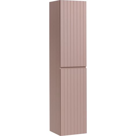 Badezimmersäule ICON 160 cm – 2 Türen – Finish in pudrigem Rosa – Modernes hängendes Möbelstück