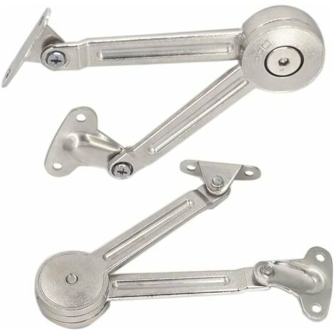 Compas amortis pour portes relevables de placard cuisine – Lot de 2 pièces en acier inoxydable avec système anti-choc (1/5)