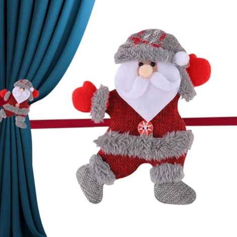 Boucle de rideau de Noël - Tissu Père Noël - Embrasse de rideau de fenêtre (1/5)