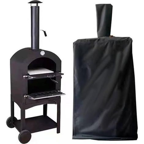Housse de four à pizza d'extérieur étanche 210T Oxford anti-poussière étui de protection pour fours à gaz jardin terrasse pour jardin terrasse Noir 160 x 50 x 37 cm (1/5)