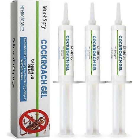 Lot de 3 appâts en gel anti-cafards avec embout à ventouse pour sols et cuisines, non toxiques