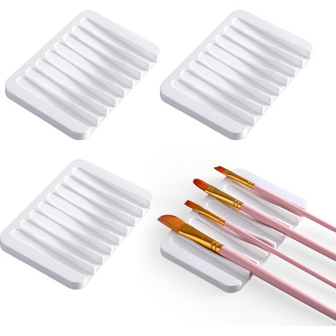 Lot de 4 porte-pinceaux de peinture, porte-savon en silicone, porte-pinceaux multifonctionnels pour artistes et amateurs pour salle de bain, cuisine, atelier d'art (1/5)