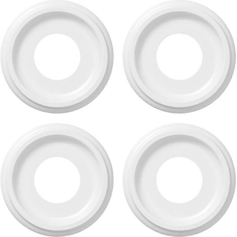 Lot de 4 rosaces de plafond en nylon moulé blanc pour luminaires et ventilateurs de plafond 10 po DE x 4 po DI x 1-2/8 po P (jusqu'à 7-1/4 po) (1/5)