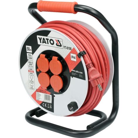 50 m Kabeltrommel mit 4 Steckdosen (3 x 2,5 mm²) - YT-8108 (1/2)