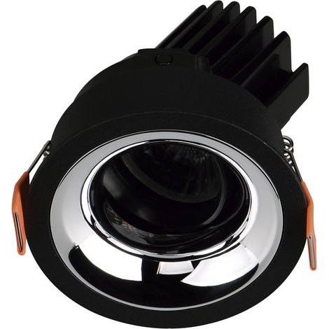 Foco empotrable de techo orientable VIP1 redondo Convex LED COB 15,60 W 1407 lm 3000 K CRI90 28° Negro Cromo (1/4)