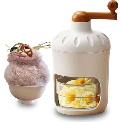 Machine à granita manuelle : Broyeur à glace et sorbetière portable pour smoothies et boissons glacées (avec 2 bacs à glace) (1/5)