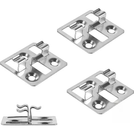 100pcs Stainless Steel WPC Decking Board Fasteners Hidden Clips Spacers for WPC/BPC Decking Fixing (Silver, 3mm Gap, Height 7mm) (1/5)