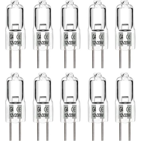 G4 12V 20W Warmweiße, dimmbare Halogenlampe, G4 Halogenkapsel für Dunstabzugshaube, Küche, Kronleuchter, Wohnzimmer, 10er-Pack [Energieklasse G] (1/5)