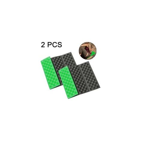 Lot de 2 tapis de sol en mousse XPE imperméable pour le camping, les pique-niques, la randonnée, le trekking, l'alpinisme et le trekking. Coloris vert pomme et noir. (1/5)