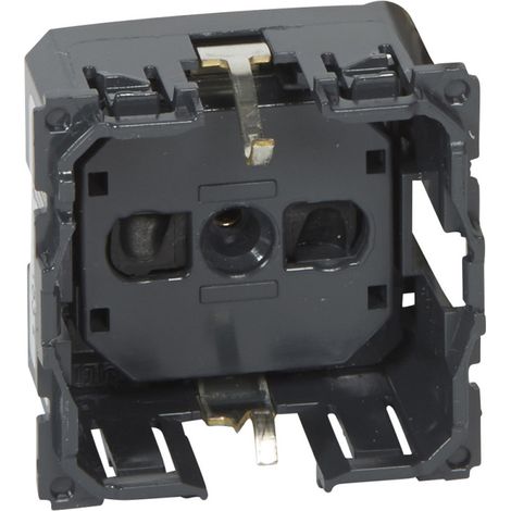 Prise de courant standard germanique Céliane 16A 250V 2P+T contact latéral (067153)