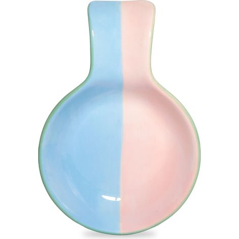 WD LifeStyle Poggiamestolo in Stoneware 17,3 x 12 x 3,2 Cm Rosa Celeste