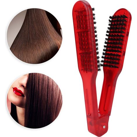 Plaque lisseuse professionnelle en bois pour cheveux - Lisseur redresseur durable (Couleur Rouge) (1/5)