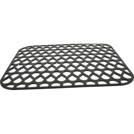 Tapis D’évier en Silicone Antidérapant Noir Cuisine Protège-évier Ajouré, Adapté Évier Inox et Bassin, Séchage Domestique, Nettoyage Facile (1/5)