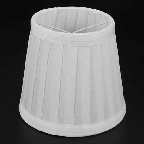 Deux abat-jour vintage en tissu blanc, convenant aux lampes de bureau, de chevet, aux suspensions, etc. (1/5)