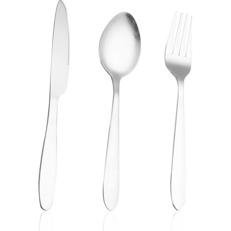 Couverts - Ensemble 12 Pièces Acier Inoxydable - Service Table pour 4 Personnes - Couteaux Fourchettes Cuillères - Finition Miroir et Mate (1/5)