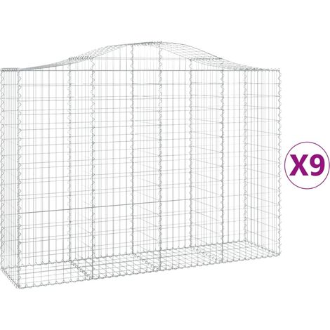 Maison Exclusive - Gabionen mit Hochbogen 9 Stk. 200x50x140/160cm