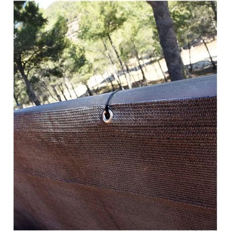 Rete da balcone marrone 0,9 x 5 m, schermante al 100%.