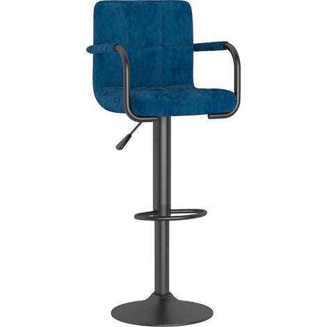 Maison Exclusive - Barhocker Blau Samt (1/5)