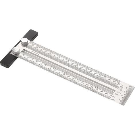 Règle graduée de haute précision, règle de traçage, règle en T, équerre, outil de mesure multifonctionnel en acier inoxydable pour le travail du bois (1/5)