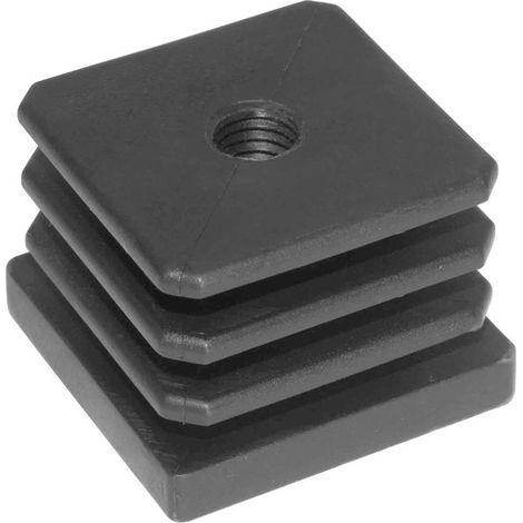 PUNTALE QUADRO ALETTATO CON FORO FILETTATO mm 40 x 40 - foro M10