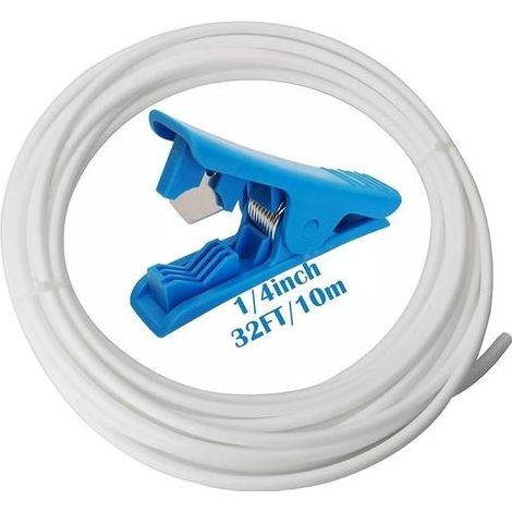 10 mètres de Tube de diamètre 1/4"/ 6.3mm, Universel avec Tuyau d'alimentation d'eau pour réfrigérateur et Machine à Glace, systèmes d'eau à Osmose Inverse + Couteau Coupe-Tuyau (1/5)