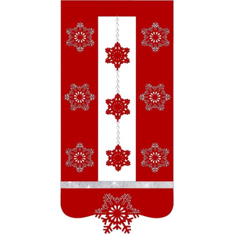 Moderner Weihnachtsvorhang mit Schneeflockenmuster R7, elegant, 60 x 130 cm