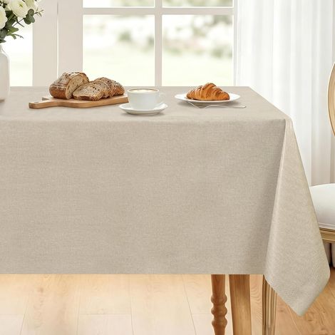 Nappe PVC Rectangulaire Exterieur Impermeable 100x140 cm Beige (1/5)