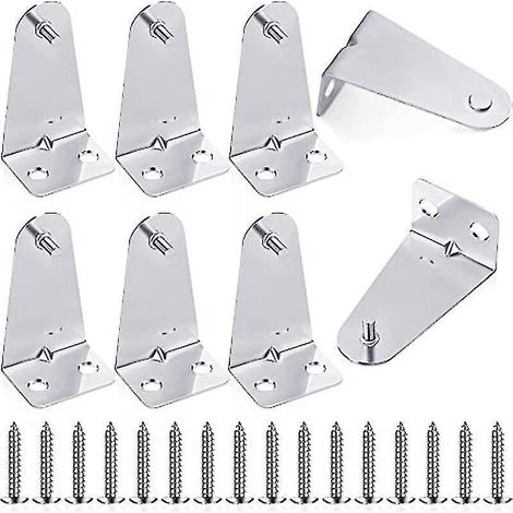 Lot de 8 supports de fixation métalliques argentés pour stores horizontaux, avec vis, pour fenêtres, portes et accessoires de maison. (1/5)